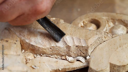 artistic wood carving , close-up, tool   /   carving  tool  close up , artistic wood carving