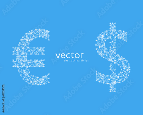 Illustration of euro and dollar sign