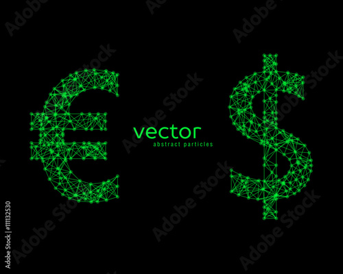 Illustration of euro and dollar sign