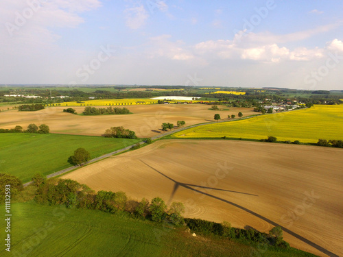 aerial view on a agriculture field - bird view - germany