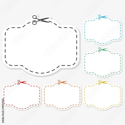 Blank white advertising coupon cut from sheet of paper