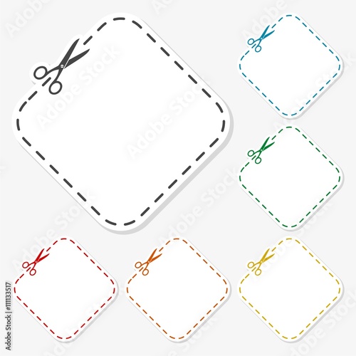 Blank white advertising coupon cut from sheet of paper