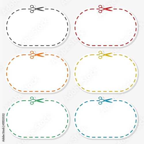 Blank white advertising coupon cut from sheet of paper