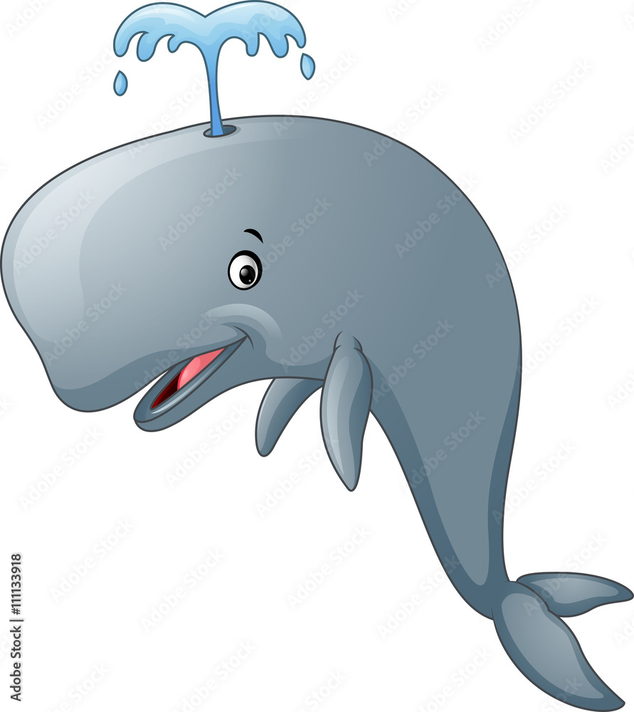 Fototapeta premium Funny cartoon whale