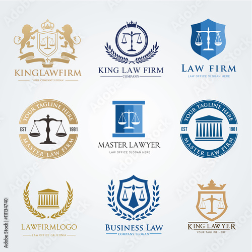Law office logo collection.lawyer icon. The judge, Law firm logo template, lawyer set of vintage labels. full vector logo and easy to edit able.
