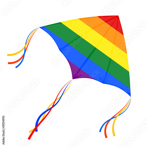Vector kite flying on a white background. Illustration Kite with