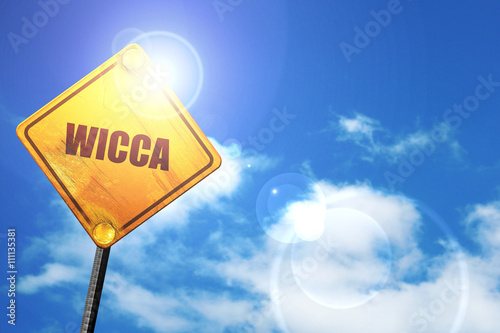 фотографія wicca, 3D rendering, a yellow road sign