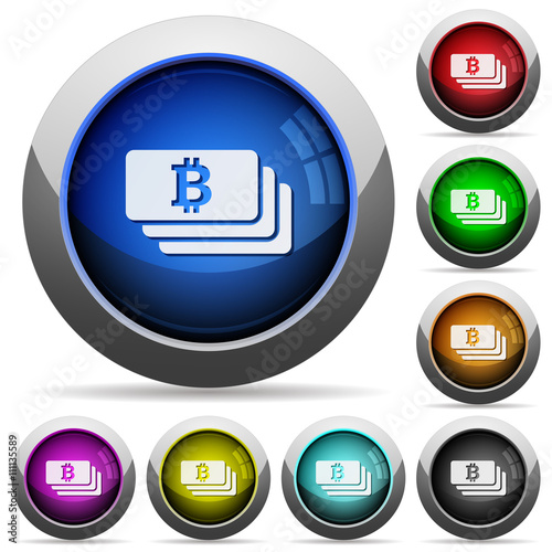 Bitcoin banknotes button set