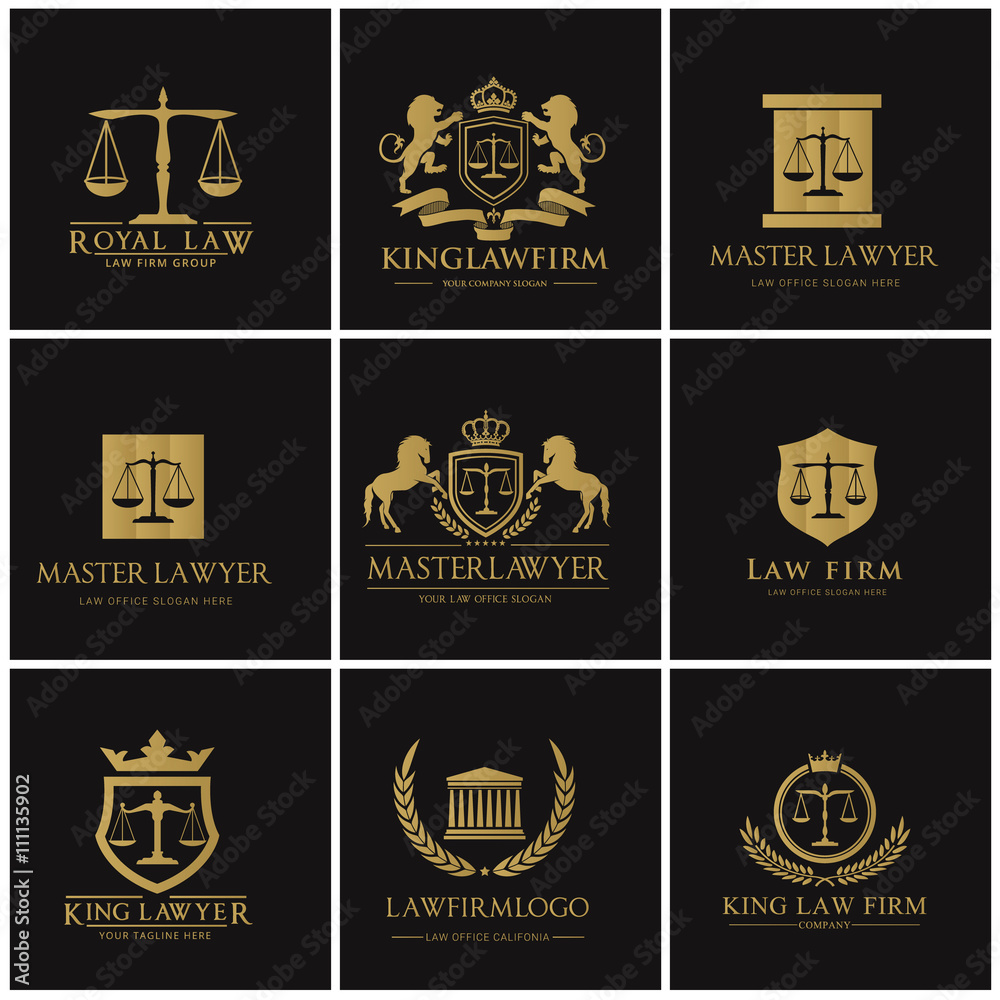 Law office logo collection.lawyer icon. The judge, Law firm logo template, lawyer set of vintage labels. full vector logo and easy to edit able.
