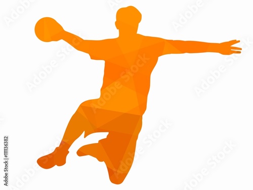 Silhouette handball player. vector drawing