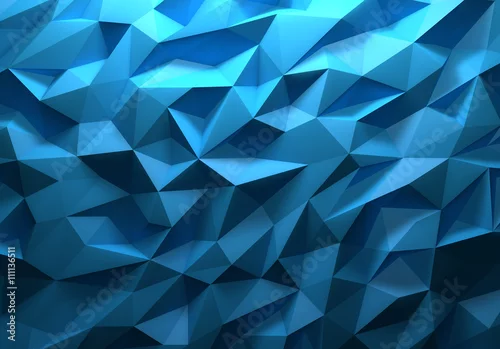 Obraz niebieskie figury geometryczne z efektem 3d