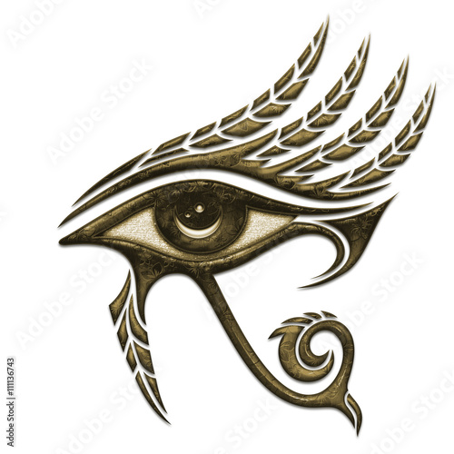 Fotografía Horus eye, falcon god, feathers, protection symbol