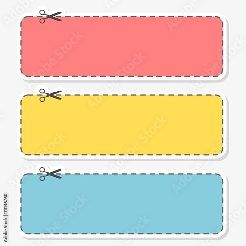 Coupon design, Sale icon, Shopping concept, sticker set