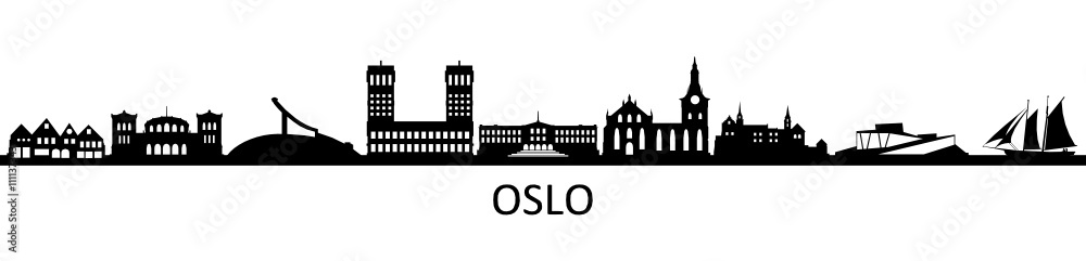 Skyline Oslo - obrazy, fototapety, plakaty 