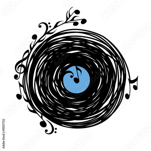 music, disc, vinyl, record, note, clef