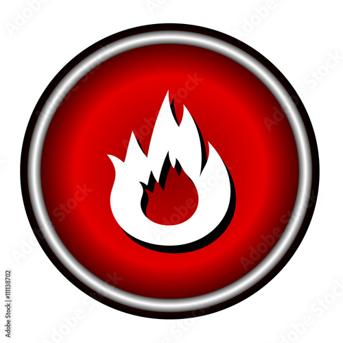 Flat Bonfire icon on red circle