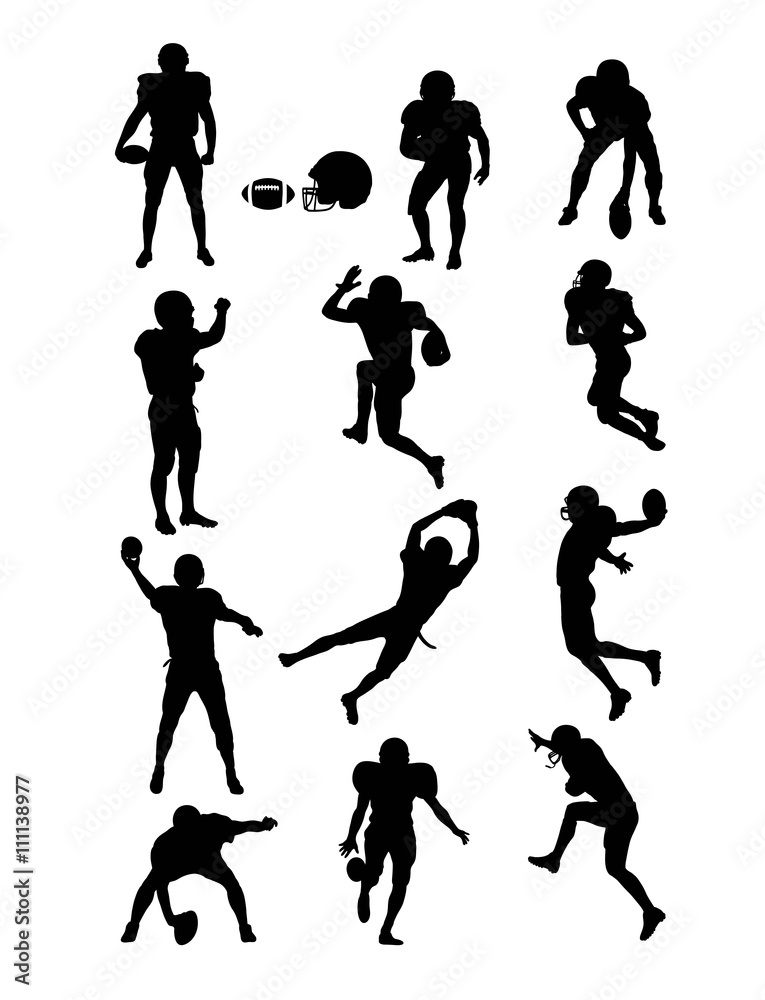 American Football Silhouettes, art vector design American Football Silhouettes, art vector design