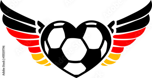 Soccer heart  Germany  wings  football