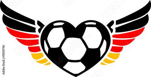 Soccer heart, Germany, wings, football