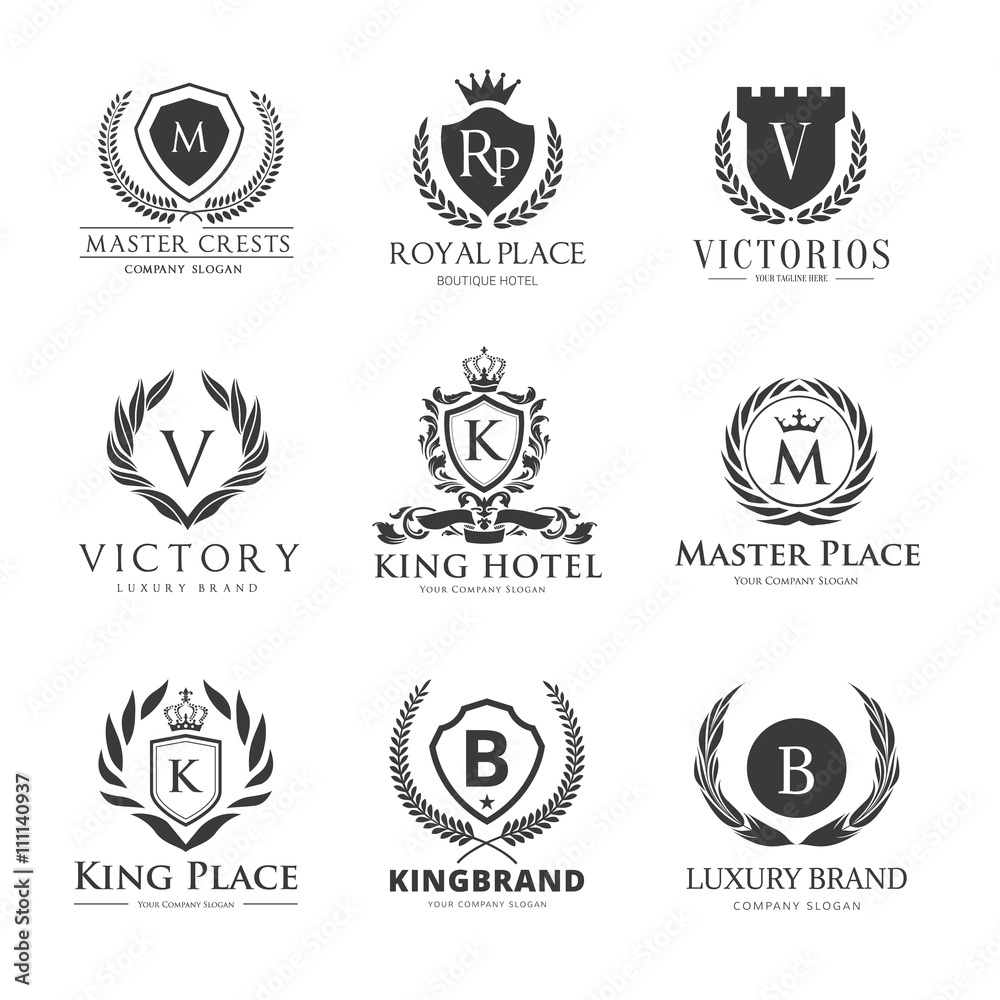 Luxury logo set,Best selected collection,Hotel logo,crest logo set ...