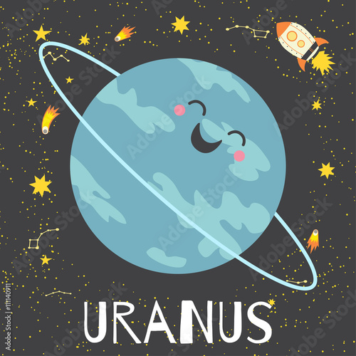 Vector illustration planet Uranus