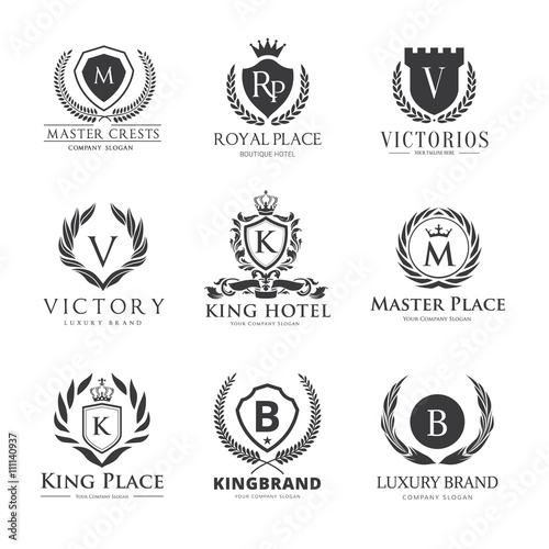 Luxury logo set,Best selected collection,Hotel logo,crest logo set,boutique logo,fashion logo, premium logo design.Vector logo Template
