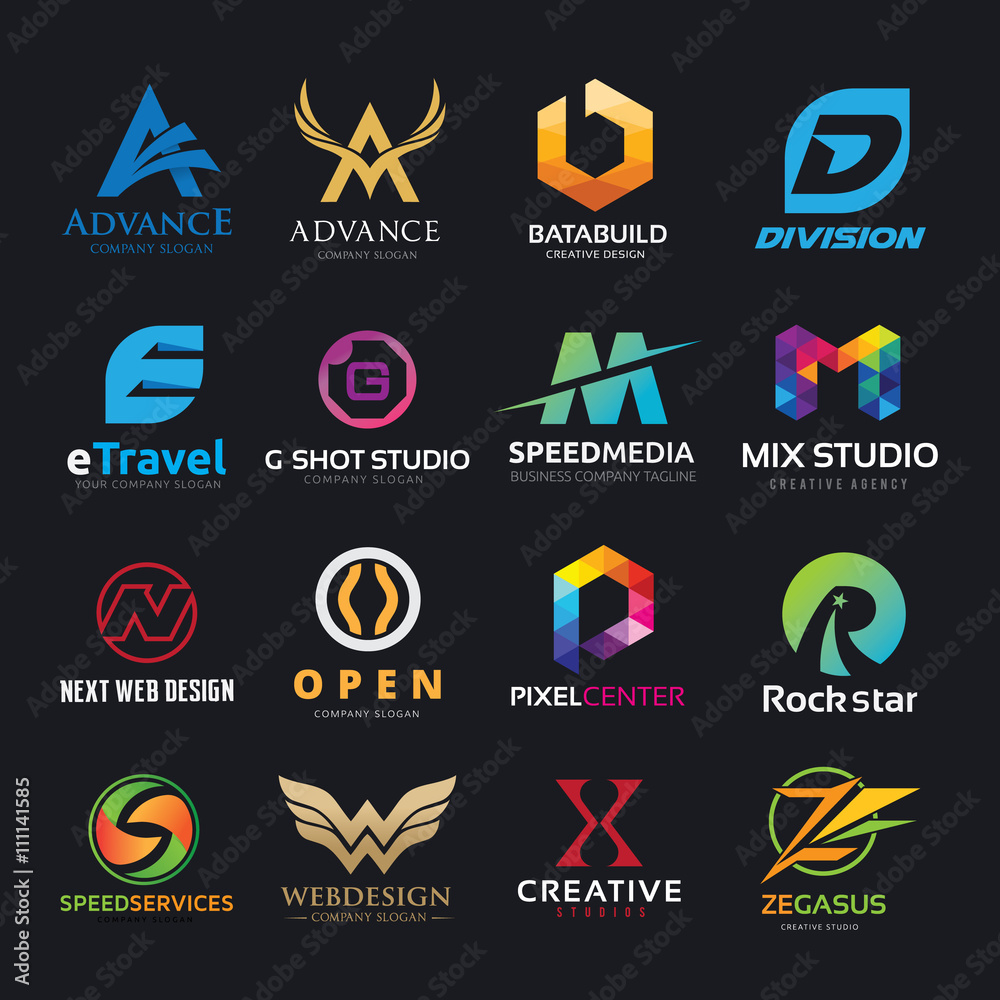 Alphabet letters logo set. logo design template elements for your application or company. Alphabet letters logo set. logo design template elements for your application or company.