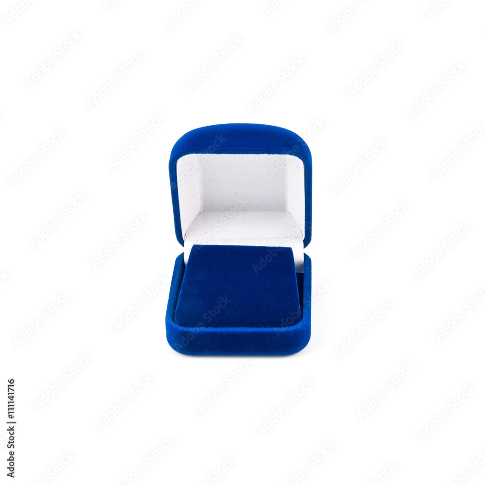 Blue jewelry box isolated on white Blue jewelry box isolated on white