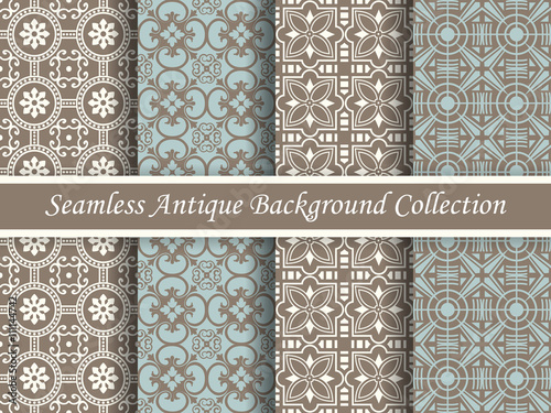 Antique seamless brown background collection_126 