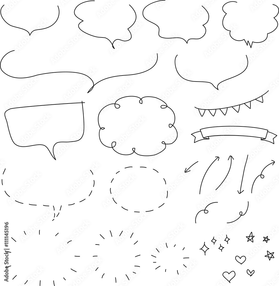 ナチュラルな手書きのフキダシ素材のセット Stock ベクター Adobe Stock ナチュラルな手書きのフキダシ素材のセット Stock ベクター Adobe Stock