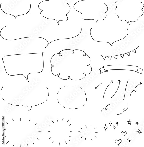 ナチュラルな手書きのフキダシ素材のセット Stock ベクター Adobe Stock ナチュラルな手書きのフキダシ素材のセット Stock ベクター Adobe Stock