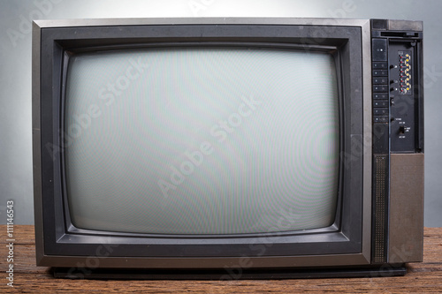 Vintage Television on wood table