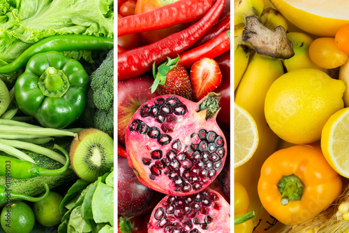 Fototapeta Naklejka Na Ścianę i Meble -  Collage of fruits and vegetables