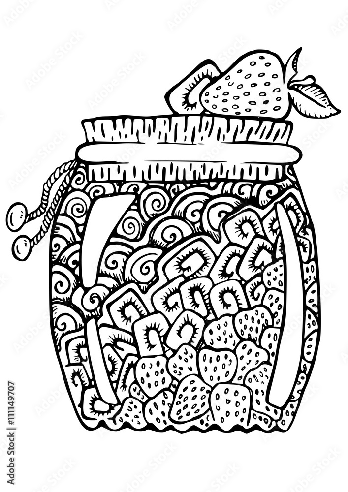 Vector hand drawn pattern for coloring book.