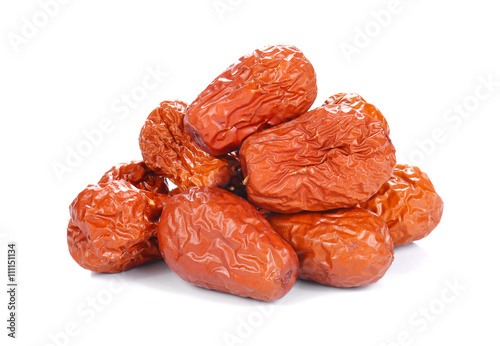 Chinese jujube on white background.