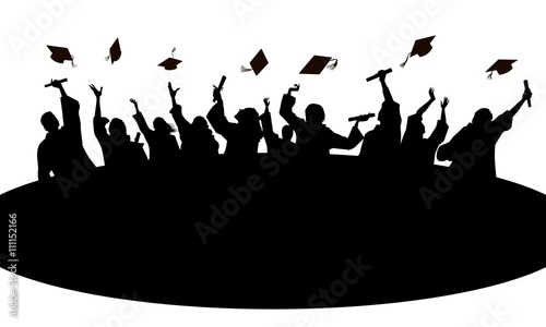 graduation celebration, throw caps