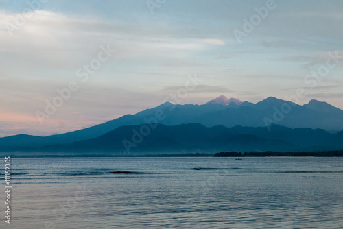 Sunset and ocean view on paradise Gili Air Island, Indonesia