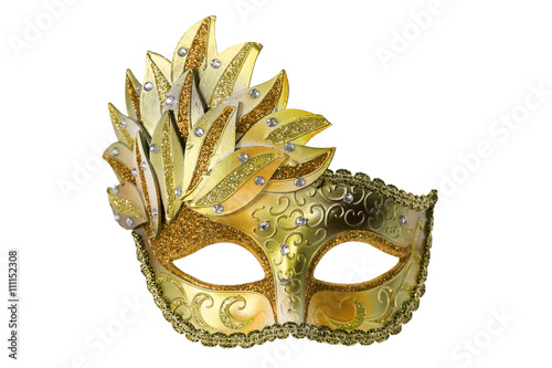 Fotografia Carnival Venetian mask isolated on white background with clipping path