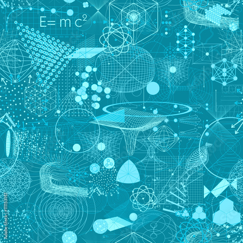 Sacred geometry symbols and elements wallpaper seamless pattern