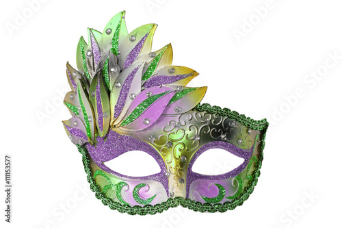 Carnival Venetian mask isolated on white background with clipping path.