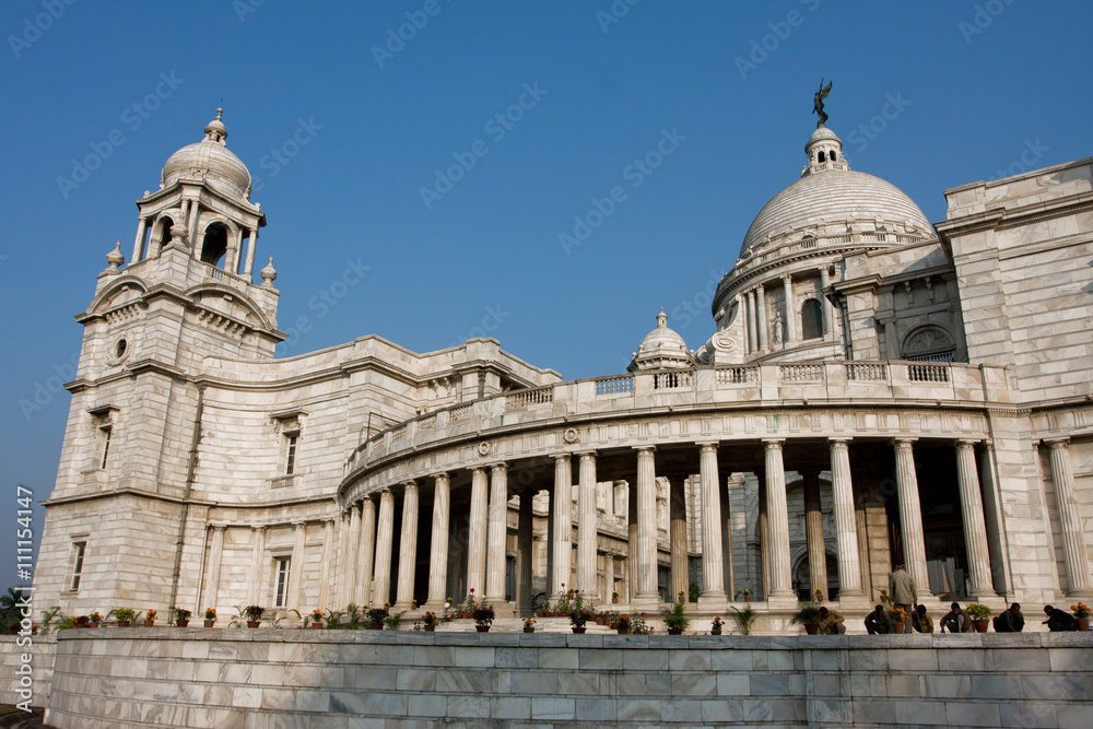 Front of building Victoria Memorial Hall in Kolkata