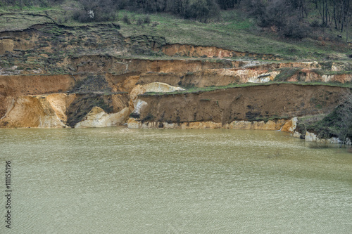 Old sunken mine silica sand with a layered coast 02