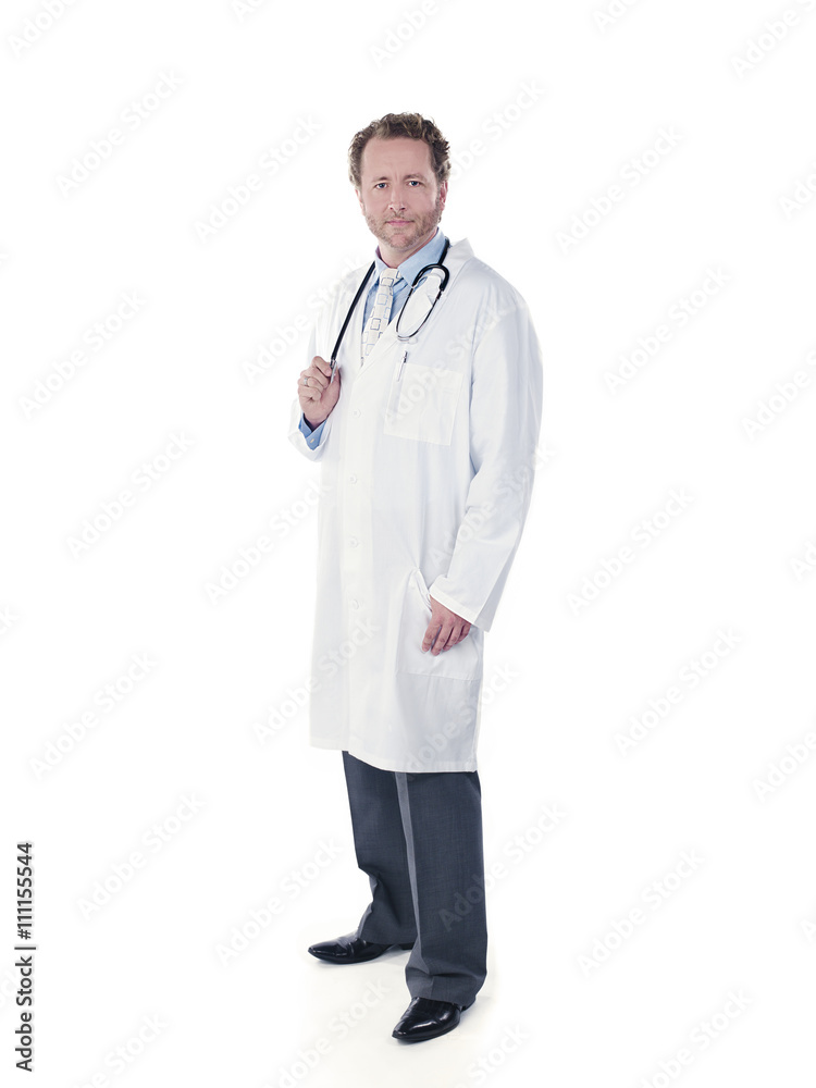 portrait of a doctor standing with stethoscope. portrait of a doctor standing with stethoscope.