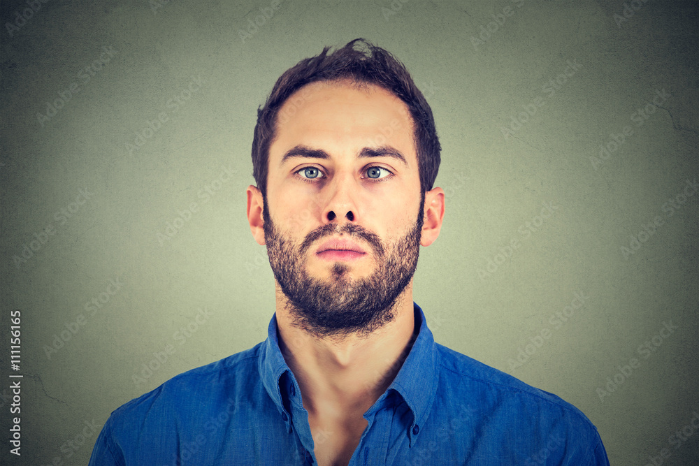 Closeup portrait of a cross-eyed man Closeup portrait of a cross-eyed man