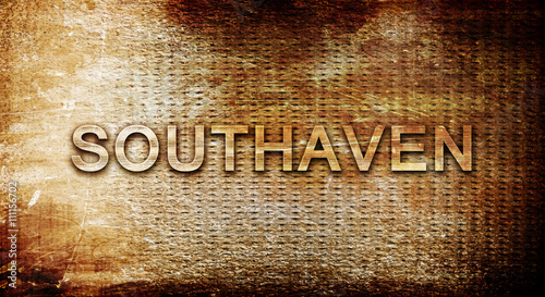 southaven, 3D rendering, text on a metal background photo