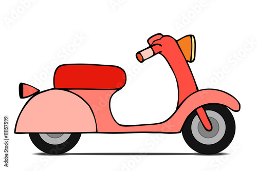 isolated Classic moped