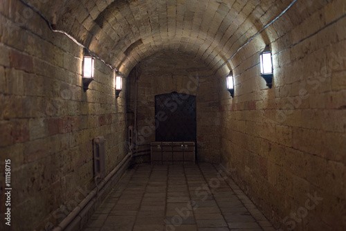 dark corridor brick stone