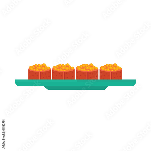 yellow spawn sushi rolls