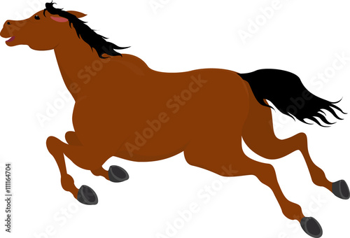running bay cartoon horse