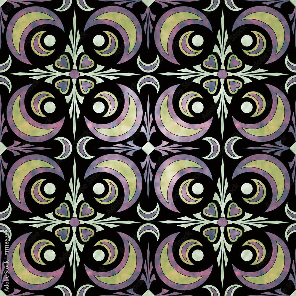 Seamless arabic grunge ornamental pattern on black background Seamless arabic grunge ornamental pattern on black background